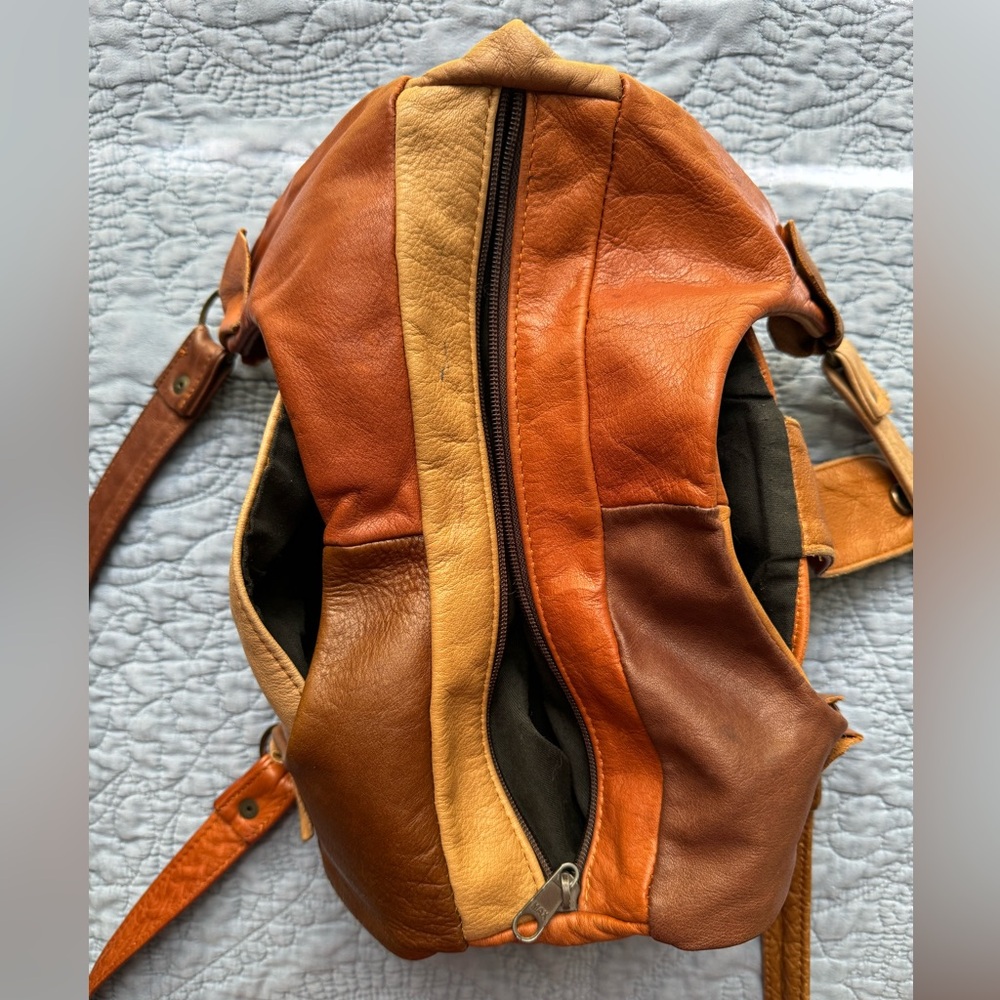 Unique Vintage Patchwork Leather Shoulder Bag - image 3